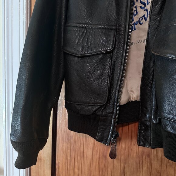 Avirex A-2 Bomber Flight Leather Jacket - Picture 5 of 16